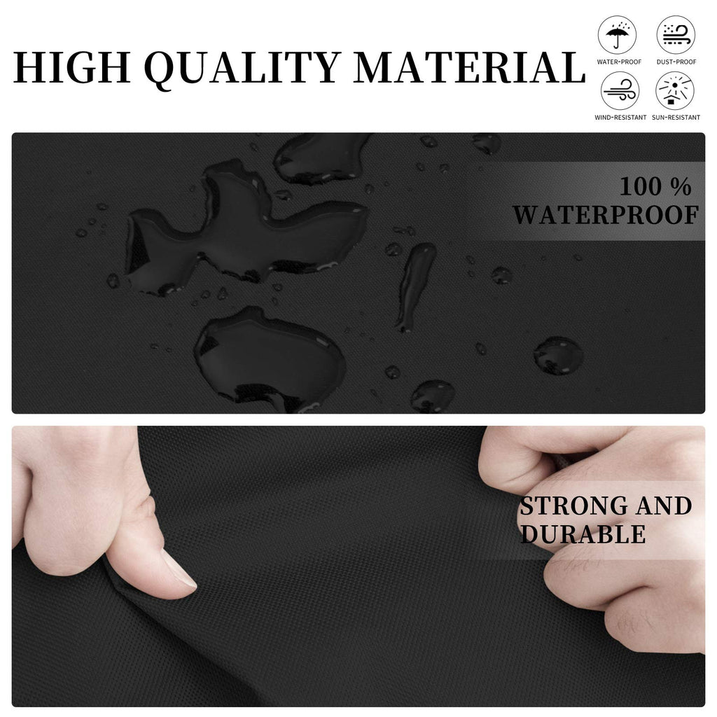 Easy-Going Patio V-Shaped Sectional Sofa Cover, Waterproof Outdoor Sectional Cover,Heavy Duty Garden Furniture Cover With Air Vent 118' L (On Each Side) X 33.5' D X 31' H, Black
