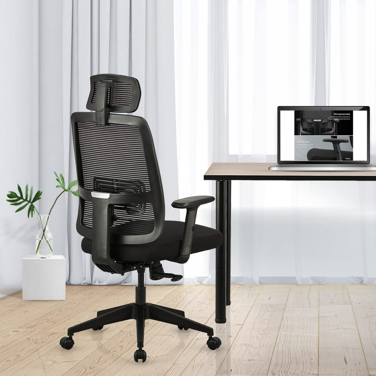 Featherlite Versa Home & Office Ergonomic Chair With, Adjustable Lumbar Support, Adjustable Armrest & Diy. (High Back)(Nylon,Mes