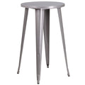 Flash Furniture James Commercial Grade 24" Round Silver Metal Indoor-Outdoor Bar Height Table