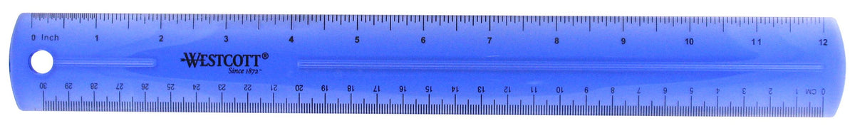 Westcott Jeweltone Plastic Ruler, 12 Inch, Assorted Transparent Colors (12975)