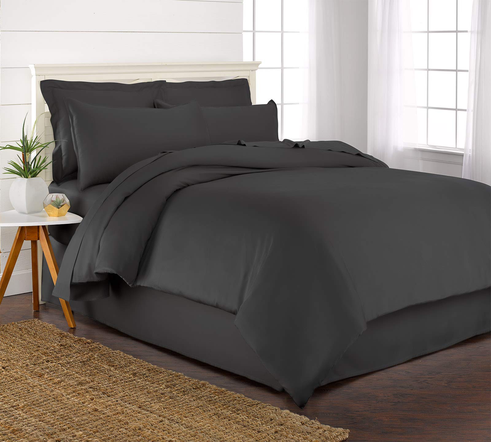 Pure Bamboo - King Duvet Cover Set, 100% Organic Bamboo Viscose, Luxuriously Soft & Cooling, 3 Piece Set - 1 King Button Closure