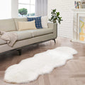 ORINOVA White Faux Sheepskin Shag Fur Runner Rugs for Living Room Bedroom Fluffy Washable Furry Area Rug 2x6 Nursery Rug Teen Ro