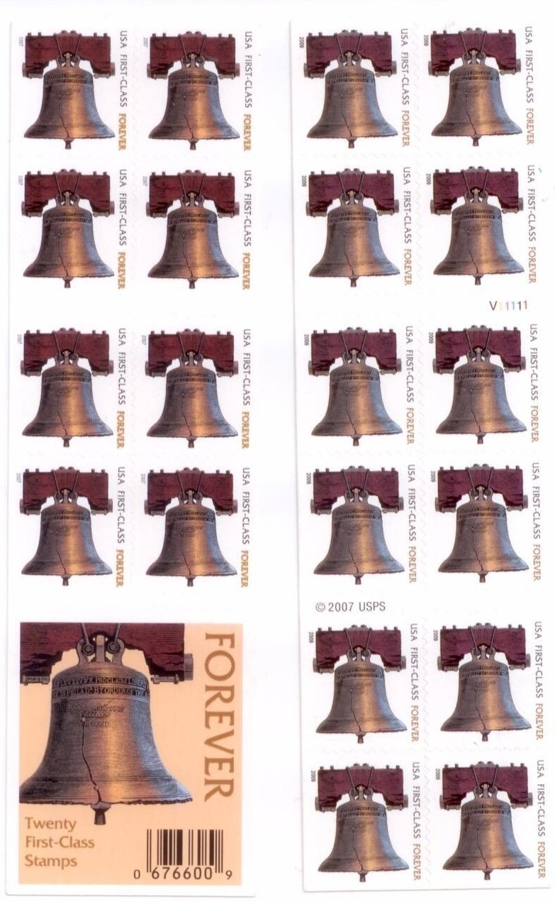 Usps Forever Stamps Liberty Bell 100 Stamps (5 Books Of 20)