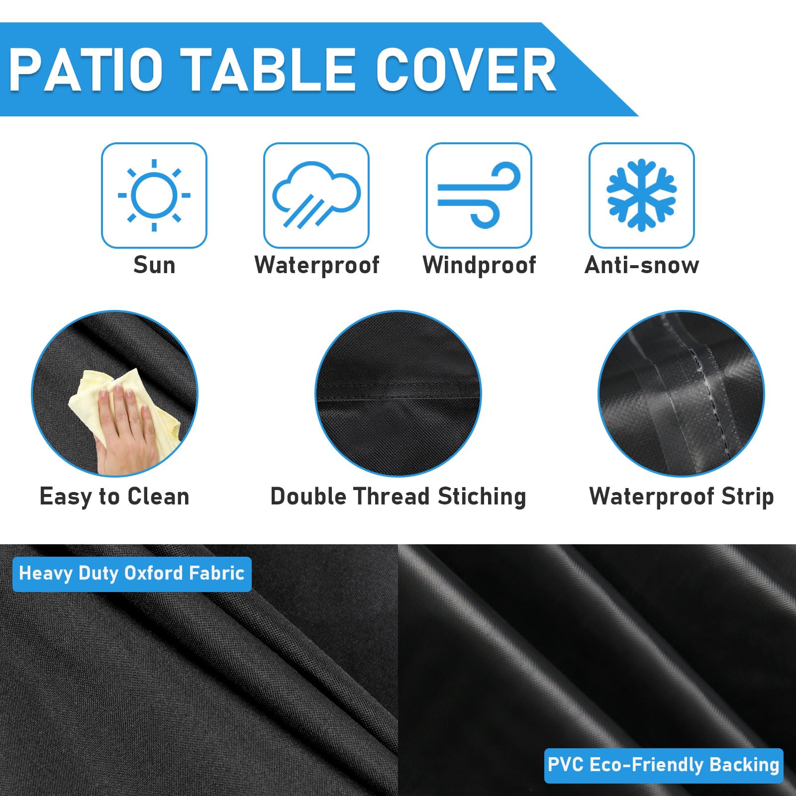 Jungda Outdoor Table Cover Square,37 Inch Waterproof Patio Square Table Covers,Heavy Duty Outdoor Small Furniture Cover - 37 X 37 X 28 Inch