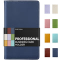 Sooez Leather Professional Business Card Book Holder Organizer, 240 Card Capacity Pu Name Card Credit Cards Booklet (Blue)