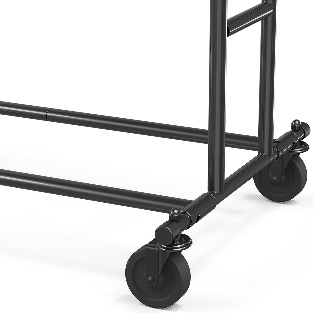 Simple Houseware Heavy Duty Double Rail Clothing Garment Rack, Black