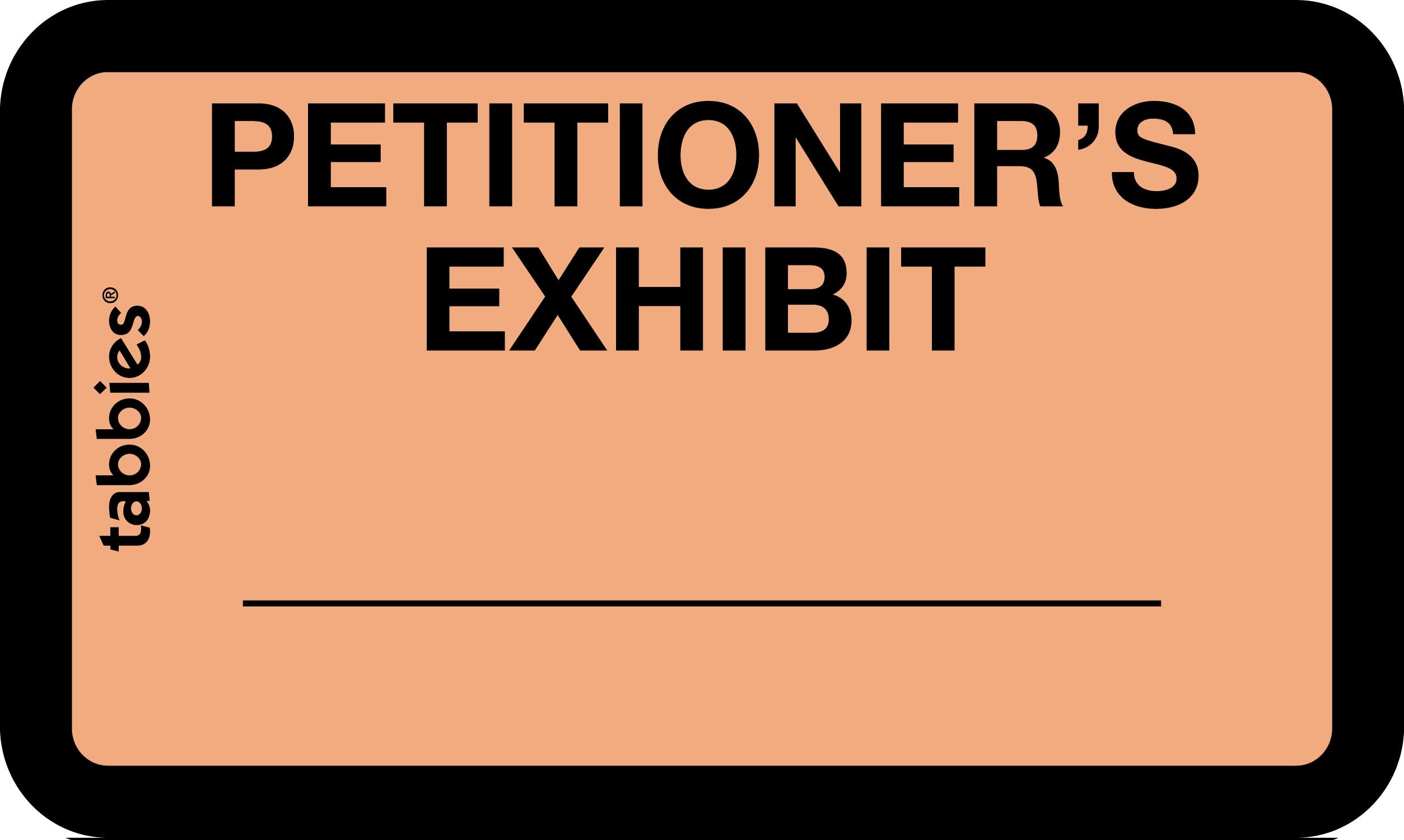 Tabbies Legal Exhibit Labels, Label: 1-5/8'W X 1'H, Sheet: 5-1/4'W X 3-1/4'H, Orange, Petitioner'S Exhibit' 252 Label/Pack