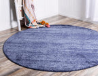 Unique Loom Del Mar Collection Area Rug - Lucille (7' 10'' Round, Navy Blue/ Ivory)