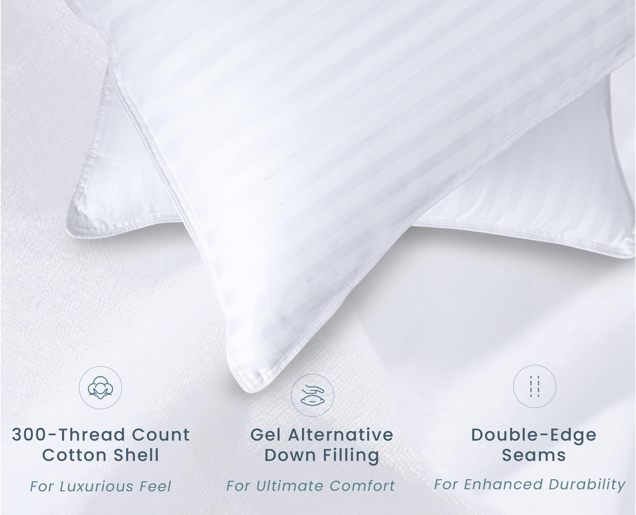 Threadmill Bed Pillows Queen Size Set Of 2 | Soft Down Alternative Cooling Bed Pillow For Sleeping | Soft Pillows For Bed | 20X3