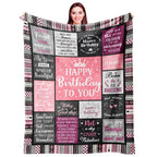 Ivivis Birthday Gifts For Women Girls Throw Blanket 60'X50', Happy Birthday Decorations For Women, Gifts For Women Birthday Un