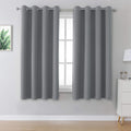 Dualife Grey Blackout Curtains For Bedroom 45 Inches Long 2 Panels Grommet Window Treatment Thermal Insulated Room Darkening Win
