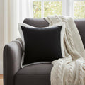 20 Black And White Color Block Cotton Throw Pillow Cover