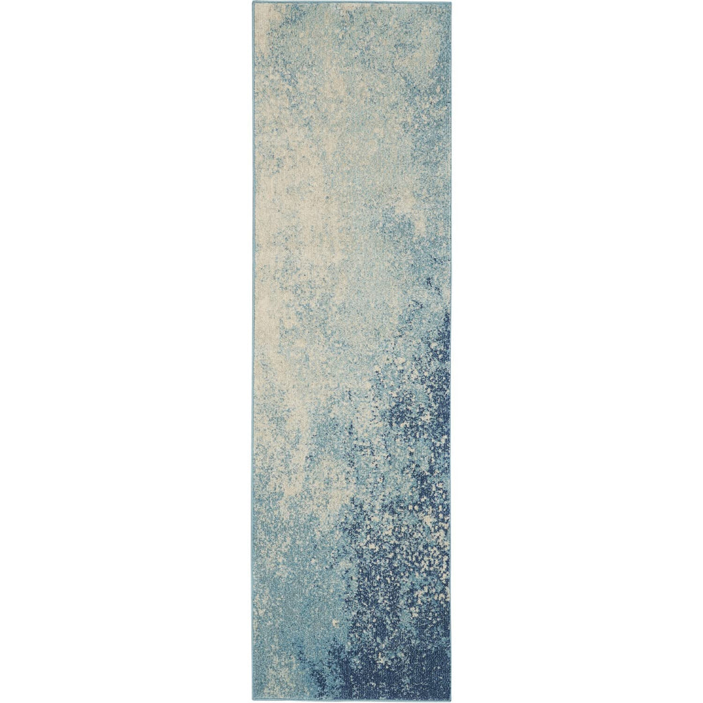 Nourison Passion Navy/Light Blue 2'2'' x 7'6'' Area--Rug, Modern, Abstract, Easy--Cleaning, Non Shedding, Bed Room, Living Room,