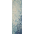 Nourison Passion Navy/Light Blue 2'2'' x 7'6'' Area--Rug, Modern, Abstract, Easy--Cleaning, Non Shedding, Bed Room, Living Room,