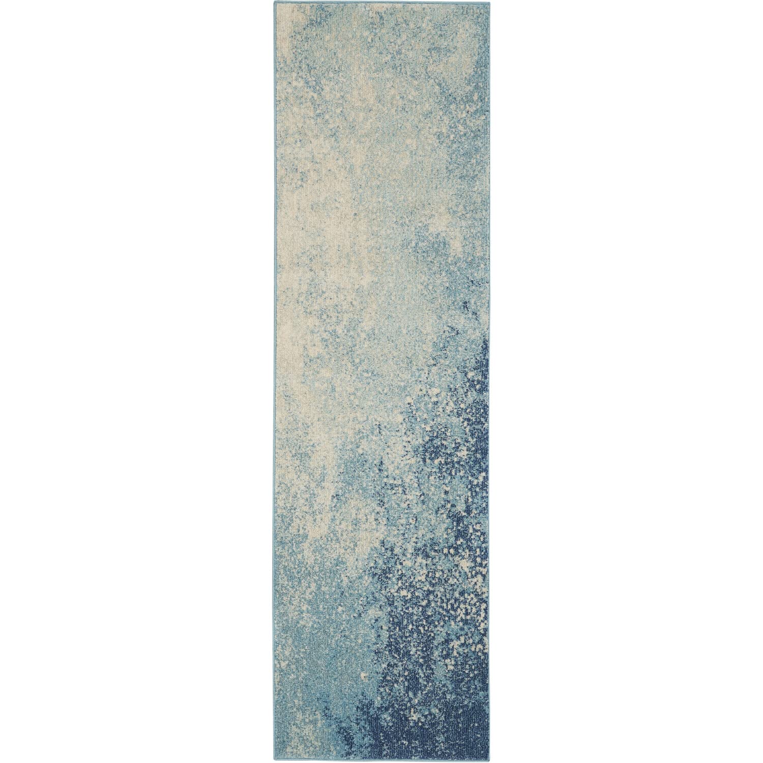 Nourison Passion Navy/Light Blue 2'2'' x 7'6'' Area--Rug, Modern, Abstract, Easy--Cleaning, Non Shedding, Bed Room, Living Room,
