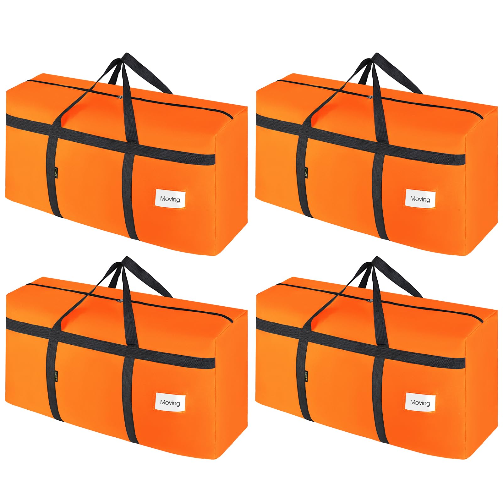 CIVJET 4 Pack Moving Bags Heavy Duty Extra Large 90L, College Packing Bags for Moving Clothes, Moving Supplies & Boxes with Zipp