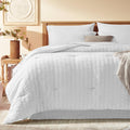 Laojin Balhen Twin Comforter Set 6 Pieces, Seersucker Bed In A Bag Twin, White Comforter With Sheets, Comforters Twin Size Beddi