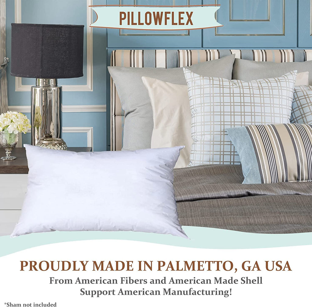 Pillowflex Set Of 2 (12X18) Premium Polyester Pillow Inserts - European Rectangle Pillow Forms, Machine Washable, Sham Pillow In