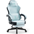 Dowinx Gaming Chair Fabric with Pocket Spring Cushion, High Back Ergonomic Computer Chair with Footrest for Adults, Massage Lumb