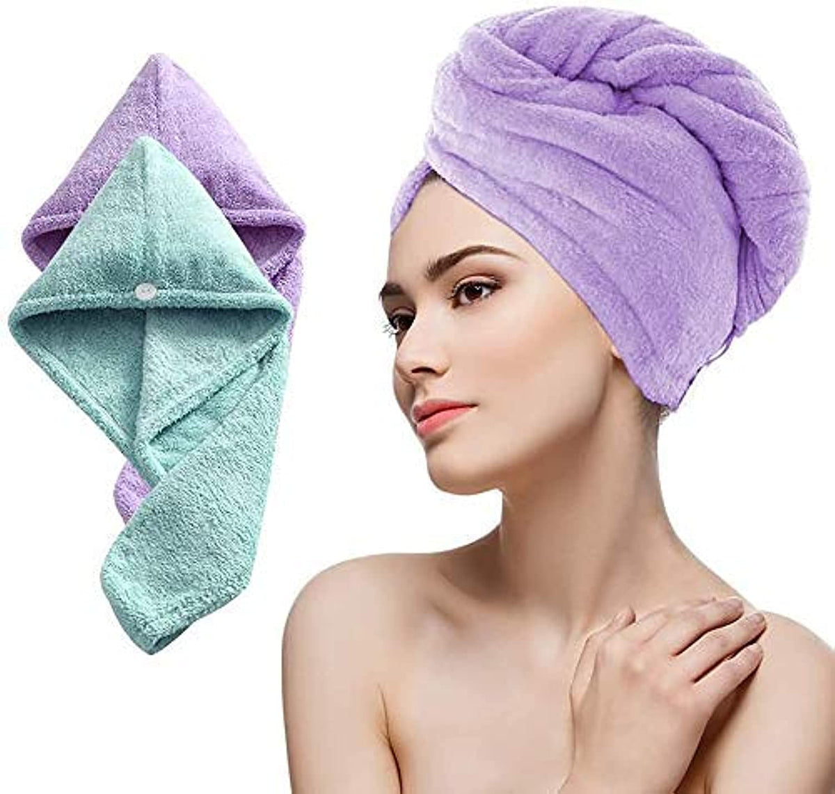 Dhavl Hair Towel Wrap Absorbent Towel Drying Bathrobe Magic Hair Warp Towel Super Quick Drying Microfiber 500 GSM Bath Towel Hai