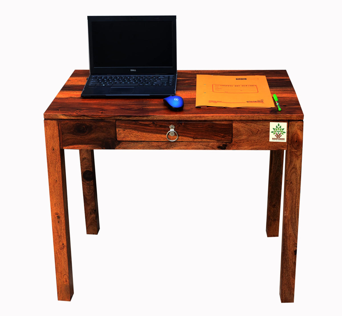 Roofwood Sheesham Wood Reading Writing Study Table Computer Work Station Desk With Drawer Storage For Home Office Students  (Br