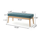 Christopher Knight Home Saxon Fabric Bench, Dark Teal