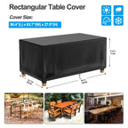 Patio Table Cover 100% Waterproof, 64X45X28 Inch Outdoor Table Cover Rectangular, Patio Furniture Cover For Dinning Furniture, Picnic Coffee Tables Chairs And Sofas, Black