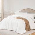 Quataly Queen Comforter Sets White,3Pcs Soft Lightweight Breathable Bedding Comforter Sets For All Season, Queen Size(90''  90''