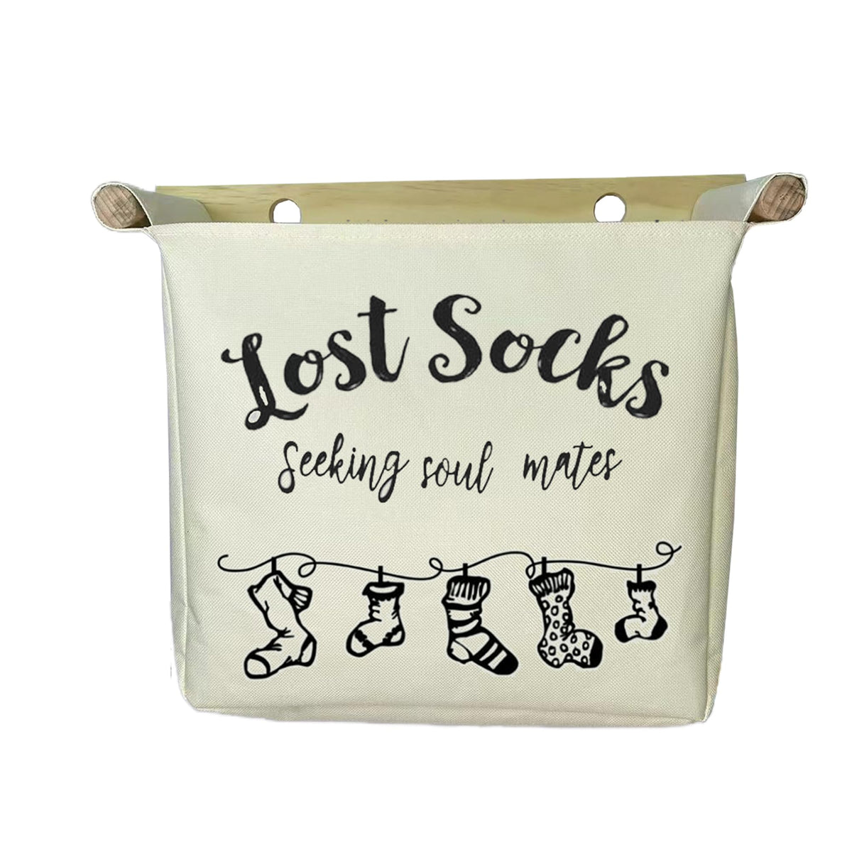 Harti Arti Laundry Room Wall Decor Lost Socks Canvas Basket Wall Hang Storage, Organization Bag, Missing Socks Sorter