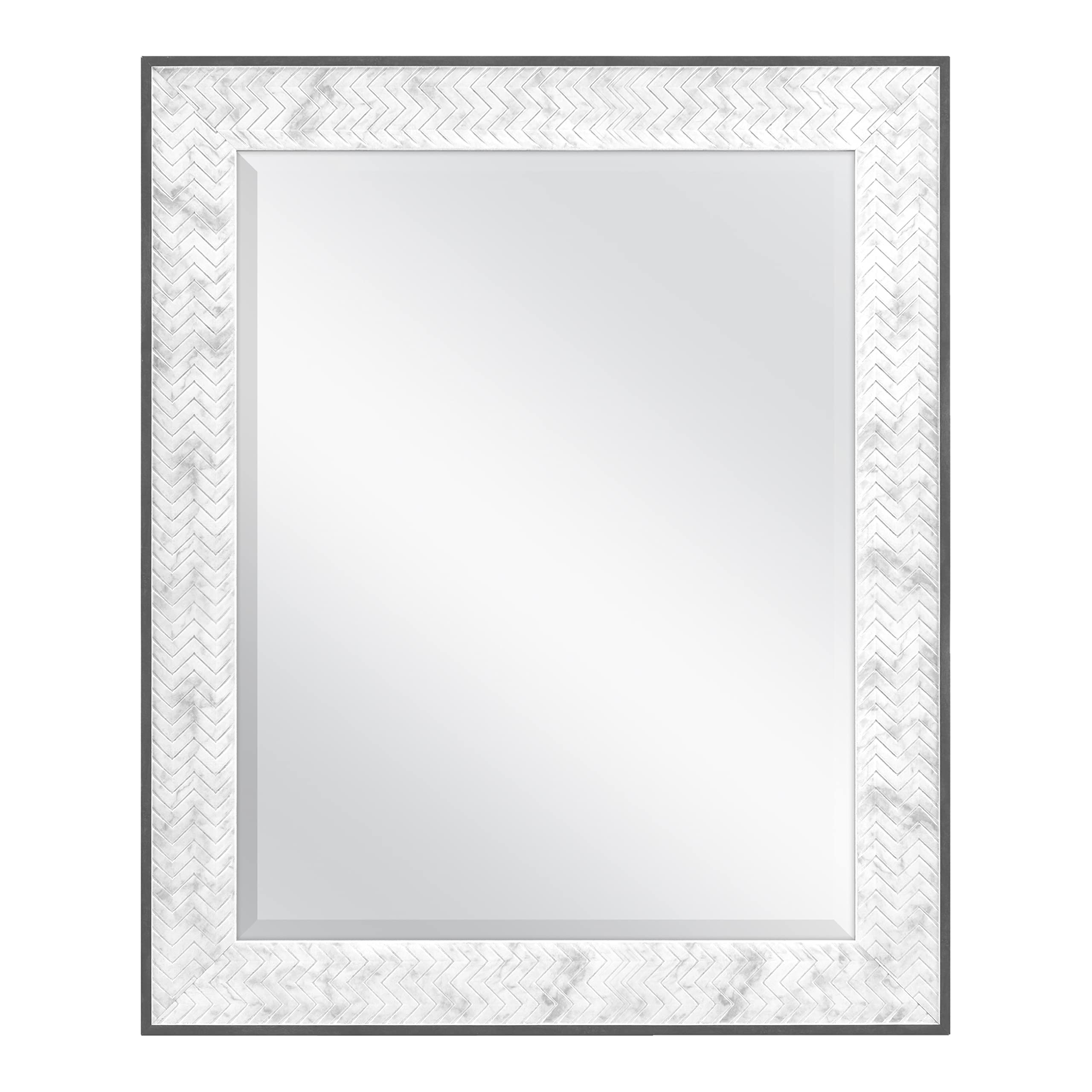 MCS 22x28 Inch Chevron, 28x34 Overall Size, Marble (66945) Mirror, Marble