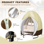Boyspringg Patio Egg Chair Cover 91X80 Inches, Extra Large Double Egg Chair Cover For Outdoor Furniture, Swing Standing Egg Chair Cover Waterproof