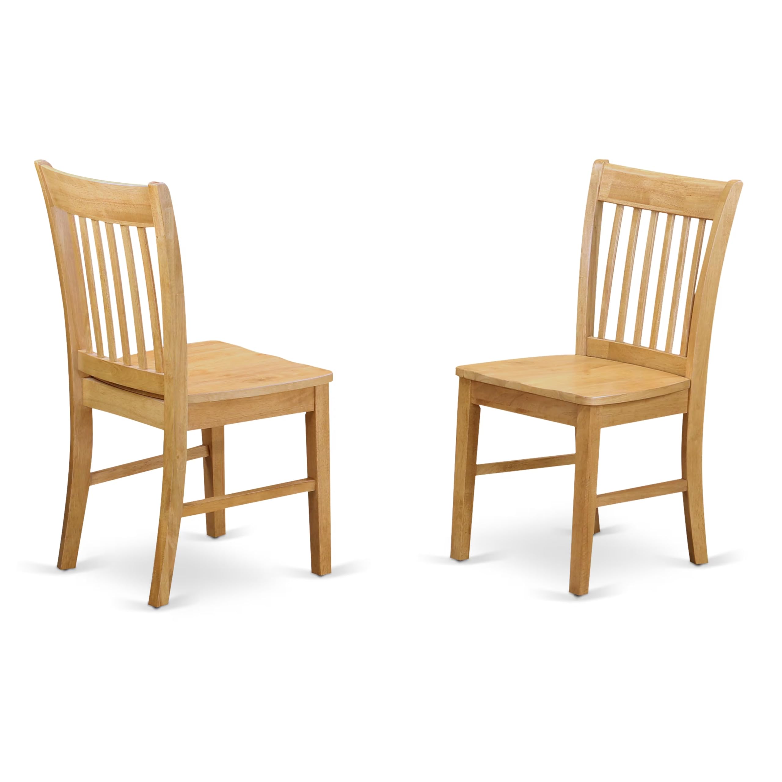 East West Furniture AVNO5-OAK-W Avon 5 Piece Dinette Set for 4 Includes an Oval Table with Butterfly Leaf and 4 Dining Room Chairs, 42x60 Inch, Oak