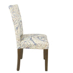 HomePop Classic Parsons Dining Chair Set of 2 Blue Velvet Paisley Print K6805-A858