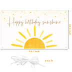 G1Ngtar Boho Sun Happy Birthday Sunshine Backdrop Banner First Trip Around The Sun Wall Hanging Decor Muted Sun Theme Birthday P