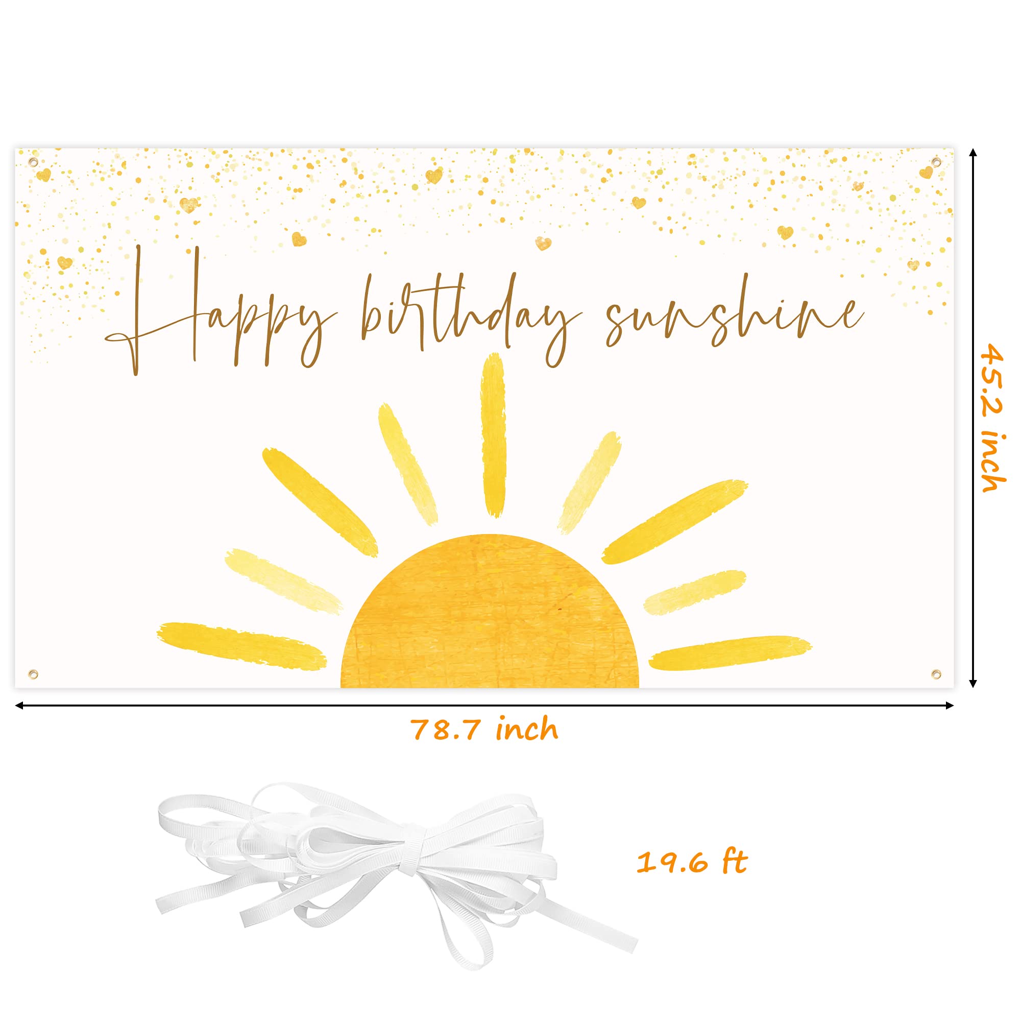 G1Ngtar Boho Sun Happy Birthday Sunshine Backdrop Banner First Trip Around The Sun Wall Hanging Decor Muted Sun Theme Birthday P
