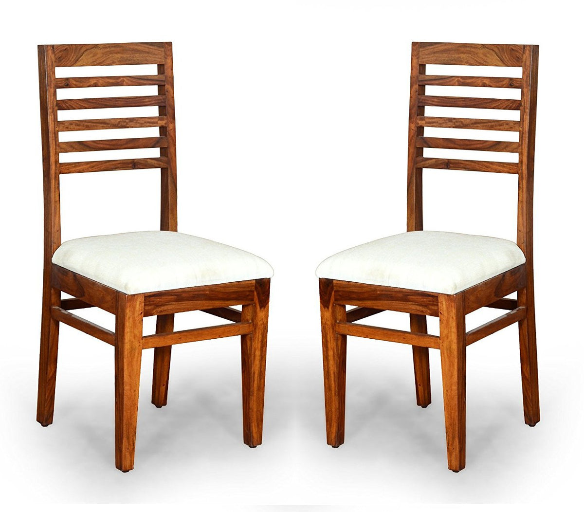 AngelS Calgary Solid Sheesham Wood Dining Chairs Set Of 2 In Honey Finish
