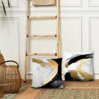 Supwhd Abstract Black White And Gold Pillow Covers 20X20 Set Of 2 - Modern Pillow Covers, Modern Home Decor, Black And Gold Deco