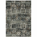 HomeRoots 508907 6 x 9 ft. Ivory Charcoal Gray Blue Rust Gold & Brown Oriental Power Loom Stain Resistant Rectangle Area Rug