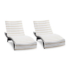 Arkwright Cotton Chaise Lounge Cover - (Pack Of 2) 100% Cotton Terry Towel Pool Chair Covers For Outdoor Beach Furniture, 30 X 85 In., Beige