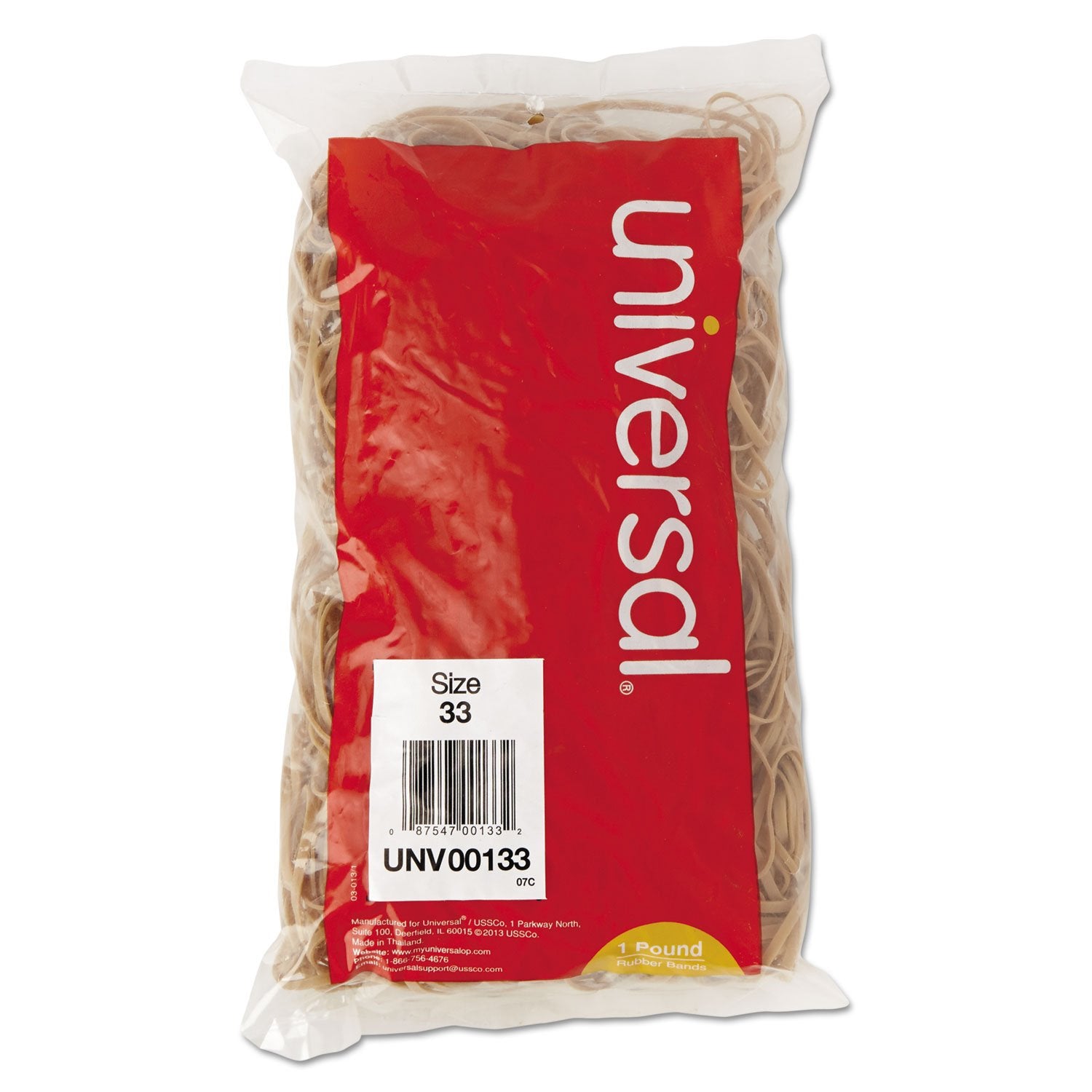 Universal 00133 Rubber Bands, Size 33, 3-1/2 X 1/8, 640 Bands/1Lb Pack
