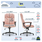 Serta Connor Executive Office Chair Ergonomic Computer Chair Microfiber Fabric Pink 43672G