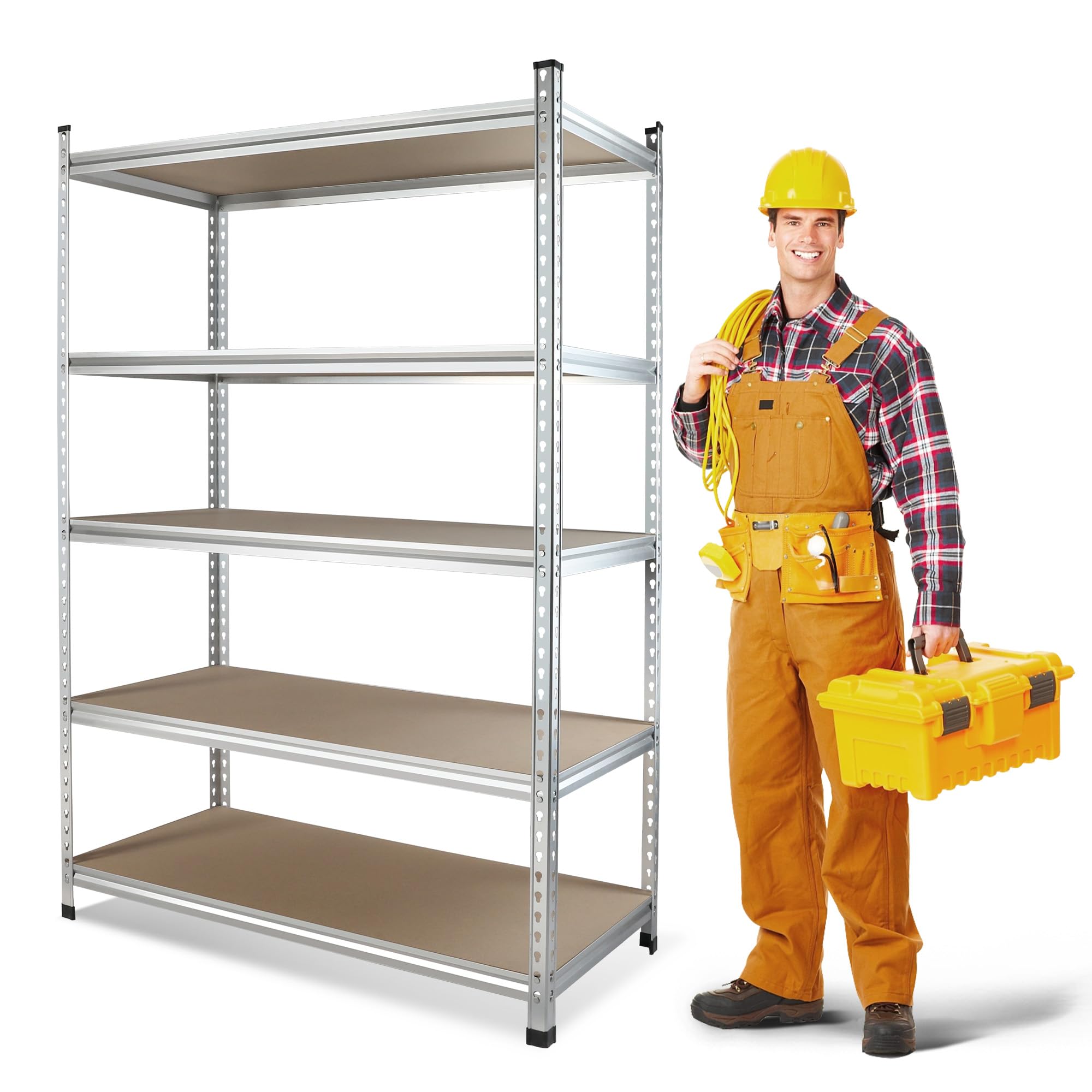 WORKPRO 5-Tier Storage Shelving Unit, 48   W x 24   D x 72   H, Adjustable Storage Rack Heavy Duty Aluminum Alloy Shelf, 2750 lb