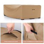 Mrrihand Heavy Duty Patio Furniture Covers, Outdoor Furniture Covers Waterproof Sectional Sofa Set , Patio Table And Chair Set Cover 138'L×86'W×28'H,Brown