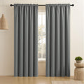 CUCRAF Light Grey Blackout Curtains 96 inch Length 2 Panels Set, Rod Pocket Room Darkening Drapes for Bedroom Living Room, Insul