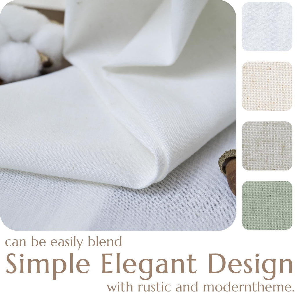 Jinchan Linen Textured Tier Curtains 36 Inch For Kitchen Windows Country Farmhouse Cafe Small Curtains Rustic Light Filtering Half Curtains For Living Room Laundry Bathroom Rod Pocket 2 Panels White
