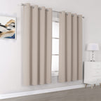 Dualife Light Brown Curtains For Bedroom Short Windows Solid Blackout Curtain Panels Thermal Insulated Grommet Top Room Darkenin