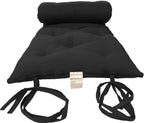 D&D Futon Furniture Cotton/Foam Traditional Japanese/Thai Floor Rolling Futon Mattresses, Yoga Meditation Mats, 3X30X80 Black