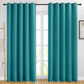 Nicetown Blackout Peacock Teal Curtains For Sliding Glass Door - Thermal Insulated Room Darkening Big Window Treatments Sound Re