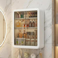 Shivananta Wall Mounted Storage Cabinet With 3 Shelves 4 Hook Self Adhesive Bathroom Organiser & Kitchen Storage Rack Multipurpo