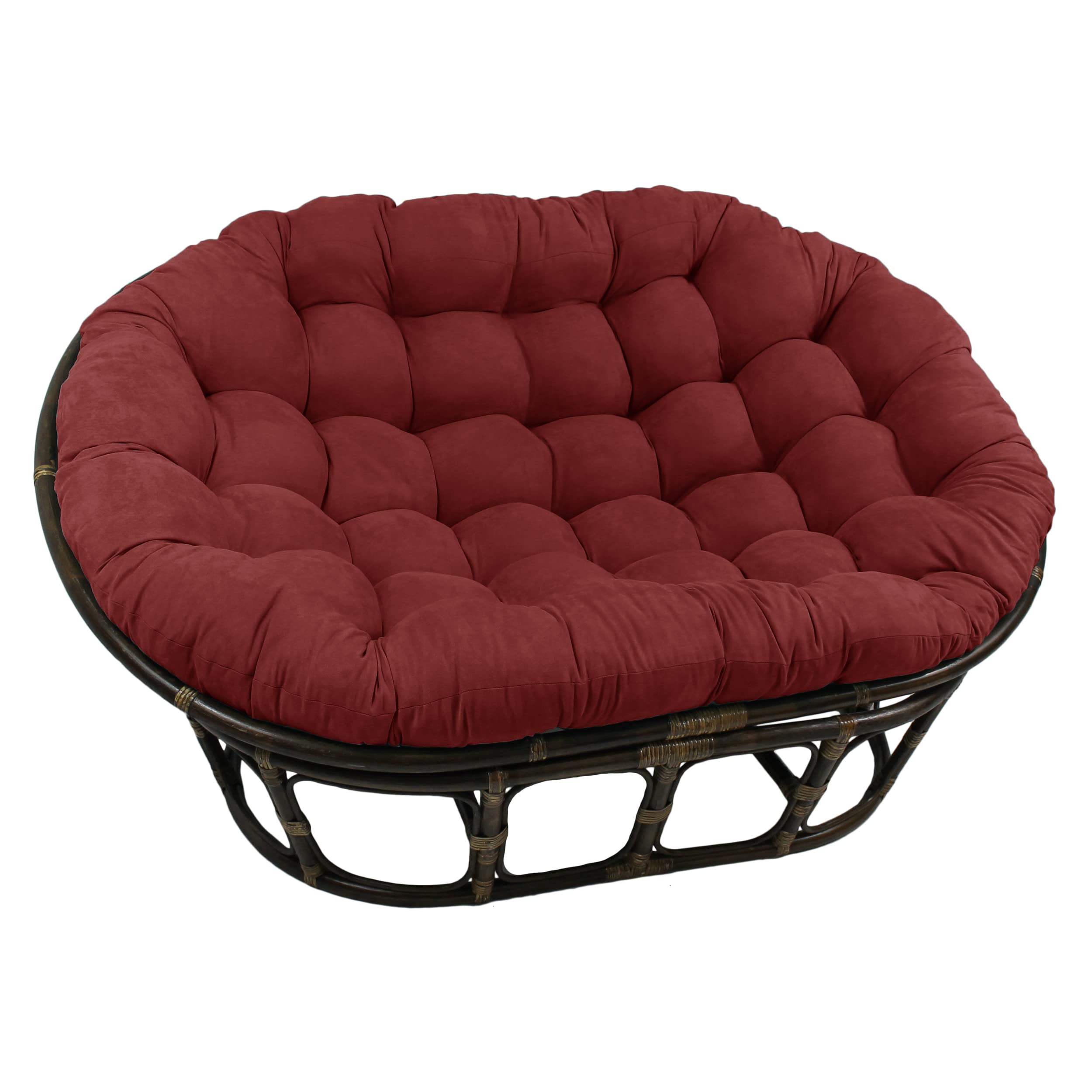 Blazing Needles Microsuede Double Papasan Cushion, 1 Count (Pack Of 1), Red Wine